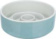 Slow Feeding, miska ceramiczna, dla psa/kota, szaro/niebieska, 0.45 l/? 14 cm, spowalniająca jedzenie