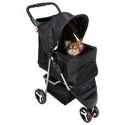 Wózek dla zwierząt, 47 × 100 × 80 cm, czarny