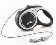 New Comfort, smycz automatyczna dla psa, czarna, XS, 3m, linka