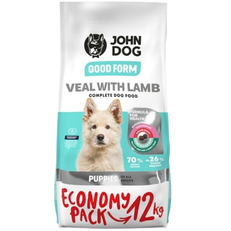 John Dog Good Form Puppy cielęcina i jagnięcina dla psa 12 kg