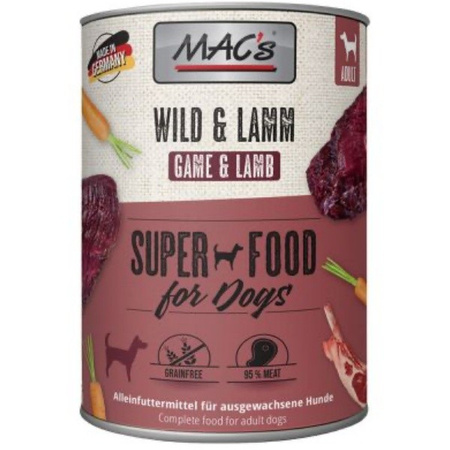 MAC's dziczyzna z jagnięciną dla psa 800 g