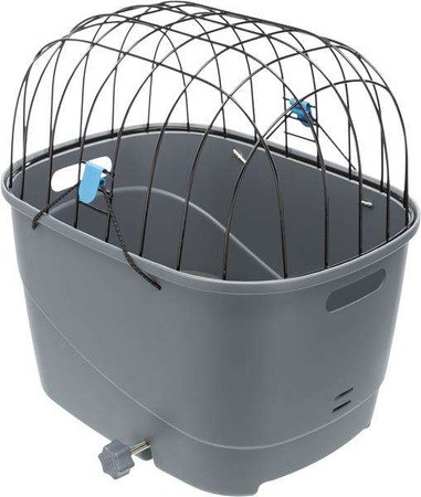 Kosz rowerowy na bagażnik, szary, 36 × 47 × 46 cm