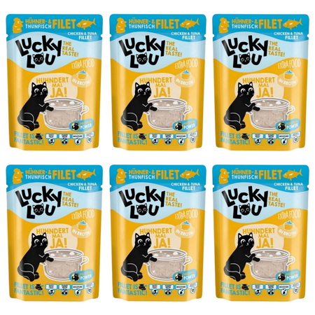 ZESTAW Lucky Lou Extrafood tuńczyk i kurczak filety w sosie 6 x 70 g
