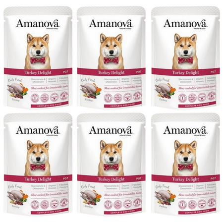 ZESTAW Amanova Delight saszetka dla psa indyk 6 x 100 g