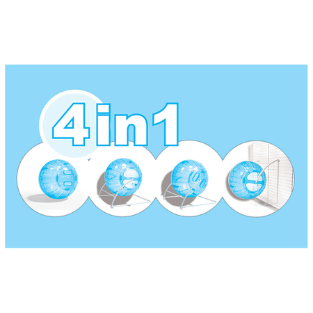 Happet kula do biegania dla chomika 4 w 1 niebieska 11,5cm