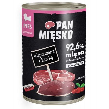 Pan Mięsko wieprzowina z kaczką dla psa 400 g