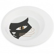 Miska, dla kota, biała, wzór kot, stal nierdzewna, 325ml