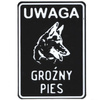 Tabliczka ostrzegawcza "uwaga, groźny pies" 14x20 cm
