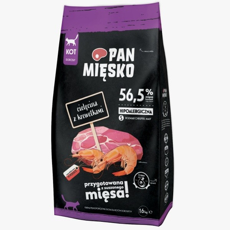 Pan Mięsko cielęcina z krewetkami dla kota S 1,6 kg