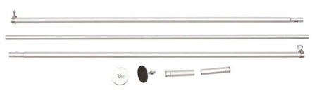 Zestaw do mocowania siatki bez wiercenia, aluminium, 1,28-3,25m, słupki teleskop.128-325 cm+100cm