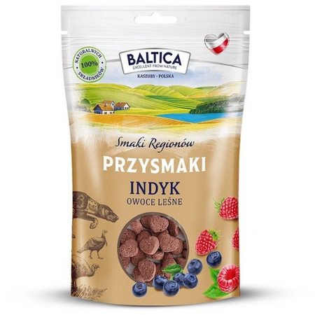 Baltica Przysmaki Regionów indyk z owocami leśnymi, 100 g