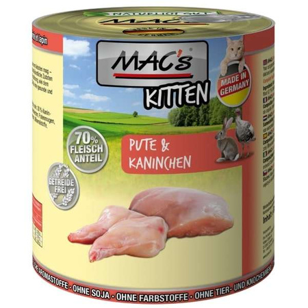 Mac's Kitten puszka dla kota indyk z królikiem 800 g