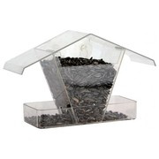 Karmnik dla ptaków na okno, akrylowy, 24x9x15cm, z przyssawkami