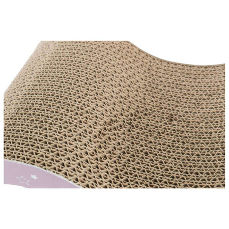 Drapak kartonowy Junior fala, 38 × 7 × 18 cm, liliowy/miętowy