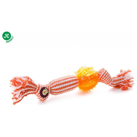 JK Animals węzeł z piłką TPR pomarańczowy dla psa 33 cm