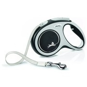 New Comfort, smycz automatyczna dla psa, czarna, M, 5m, taśma