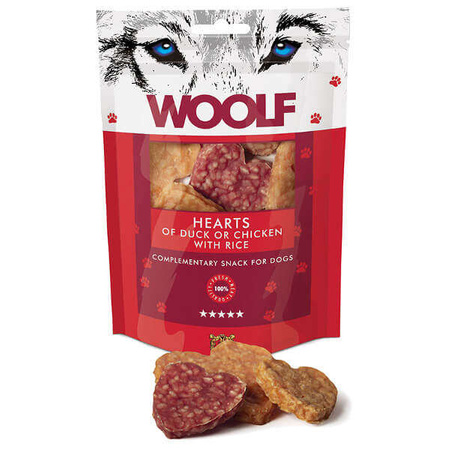 Woolf hearts of duck and chicken with rice dla psa 100 g