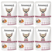 ZESTAW Amanova Tasty saszetka dla psa łosoś i indyk 6 x 300 g