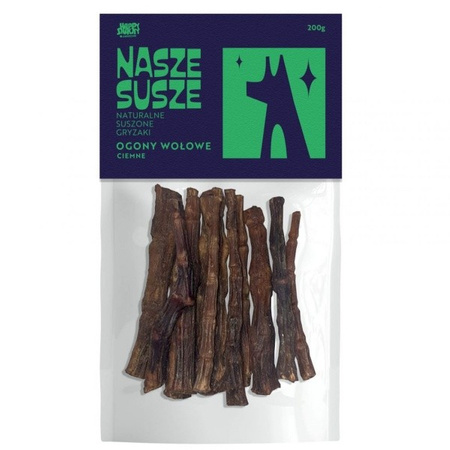 Nasze Susze ogony wołowe ciemne dla psa 200 g