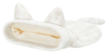 Nelli, legowisko zamknięte, białe/szarobrązowe, 54 × 23 × 65 cm