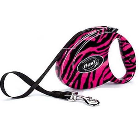 Smycz flexi fashion ladies pink zebra m 5m