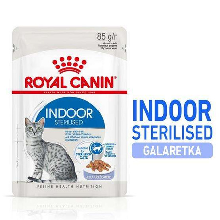 Royal canin indoor sterilised jelly karma mokra dla kotów dorosłych sterylizowanych, przebywających w domu saszetka 85g