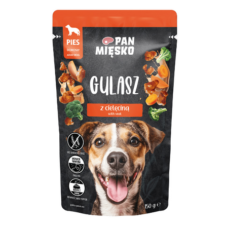 Pan Mięsko Gulasz indyk z cielęciną (dorosły) 150g Karma mokra dla psa