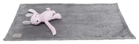 Zestaw Junior królik z kocem, plusz, 75 x 50 cm, szary/liliowy
