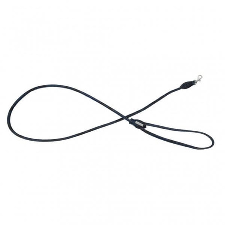 Smycz dla psa okrągła, Serpente, granatowa, skórzana nikiel, 8mm/120cm