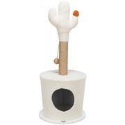 Kaktus, legowisko z drapakiem, dla kota, kremowe, MDF/juta 36 x 84 cm