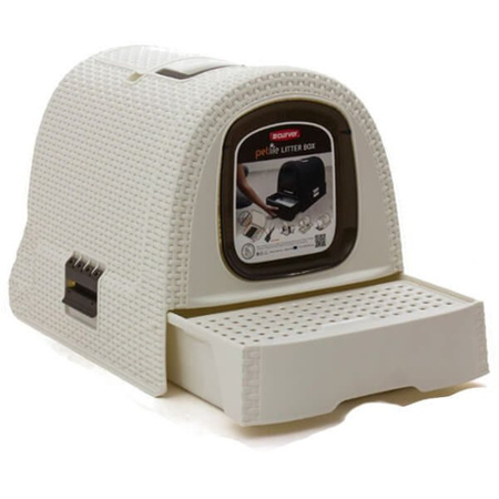 Curver Toaleta z filtrem dla kota beżowo-brązowa