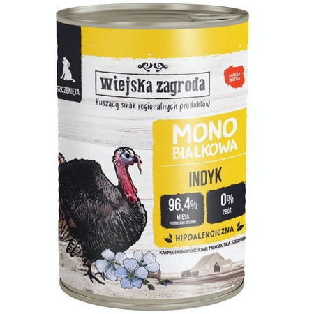Wiejska Zagroda Monobiałkowa indyk dla szczeniąt 400 g