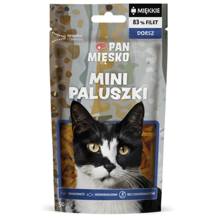 Pan Mięsko przekąski z dorszem dla kota 50 g