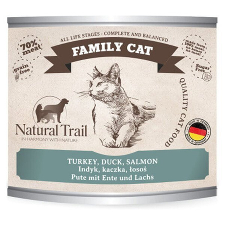 Natural trail family cat indyk, kaczka, łosoś dla kota 200 g, 400 g