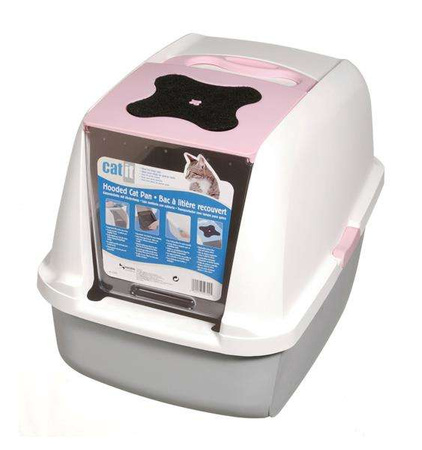 Kuweta zabudowana, różowa, 43x57x50cm