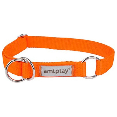 amiplay Samba pomarańczowa obroża półzaciskowa regulowana XL