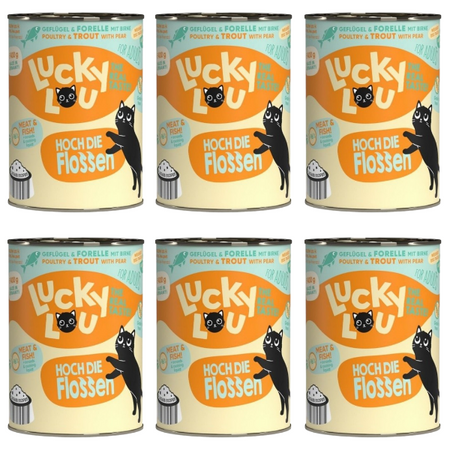 ZESTAW Lucky Lou Lifestage Adult drób i pstrąg 6 x 400 g