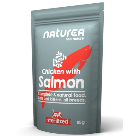 Naturea Sterilized saszetka kurczak z łososiem 85 g