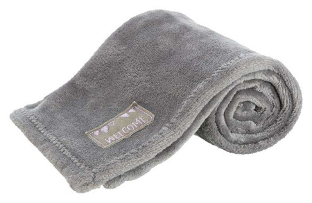 Zestaw Junior królik z kocem, plusz, 75 x 50 cm, szary/liliowy