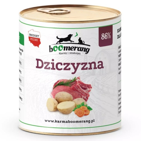 bOOmerang dziczyzna mokra karma dla psa 850 g