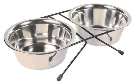 STOJAK Z MISKAMI 2x0.75l