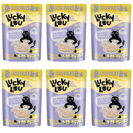ZESTAW Lucky Lou Extrafood kurczak filety w sosie 6 x 70 g