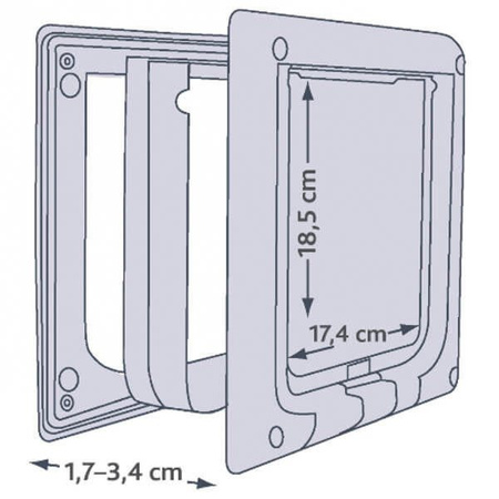 Trixie drzwi wahadłowe z tunelem 4-funkcyjne dla dużego kota, małych psów