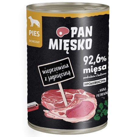 Pan Mięsko wieprzowina z jagnięciną dla psa 400 g
