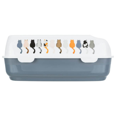 Delio, kuweta, dla kota, szara/biała, plastik, 35x20x48cm, wysoka