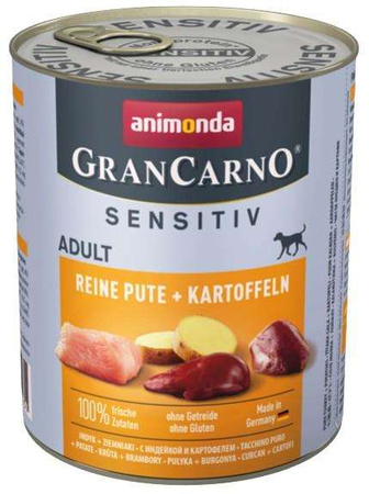 Animonda grancarno sensitiv indyk + ziemniaki puszka 800g