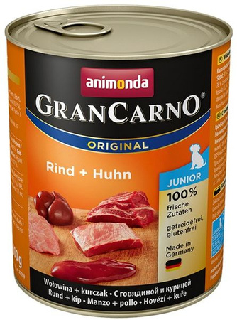 Animonda GranCarno Junior Rind Huhn Wołowina + Kurczak puszka 800g