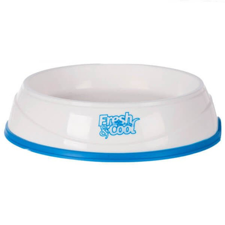 Miska chłodząca Fresh & Cool, cats, 0.25 l /o 17 cm, biały/niebieski