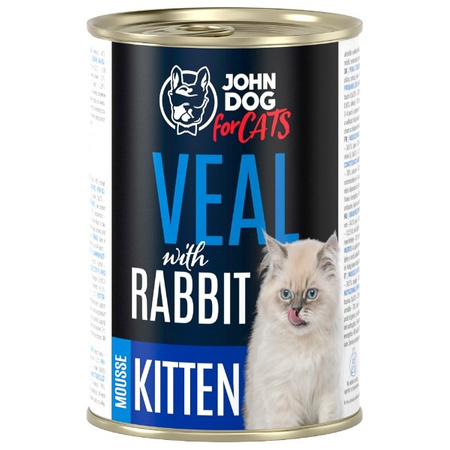 John Dog for Cats cielęcina i królik mus dla kociąt 400 g