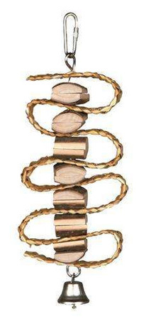 Zabawka ze słomą i dzwonkiem "Natural Living", 21 cm